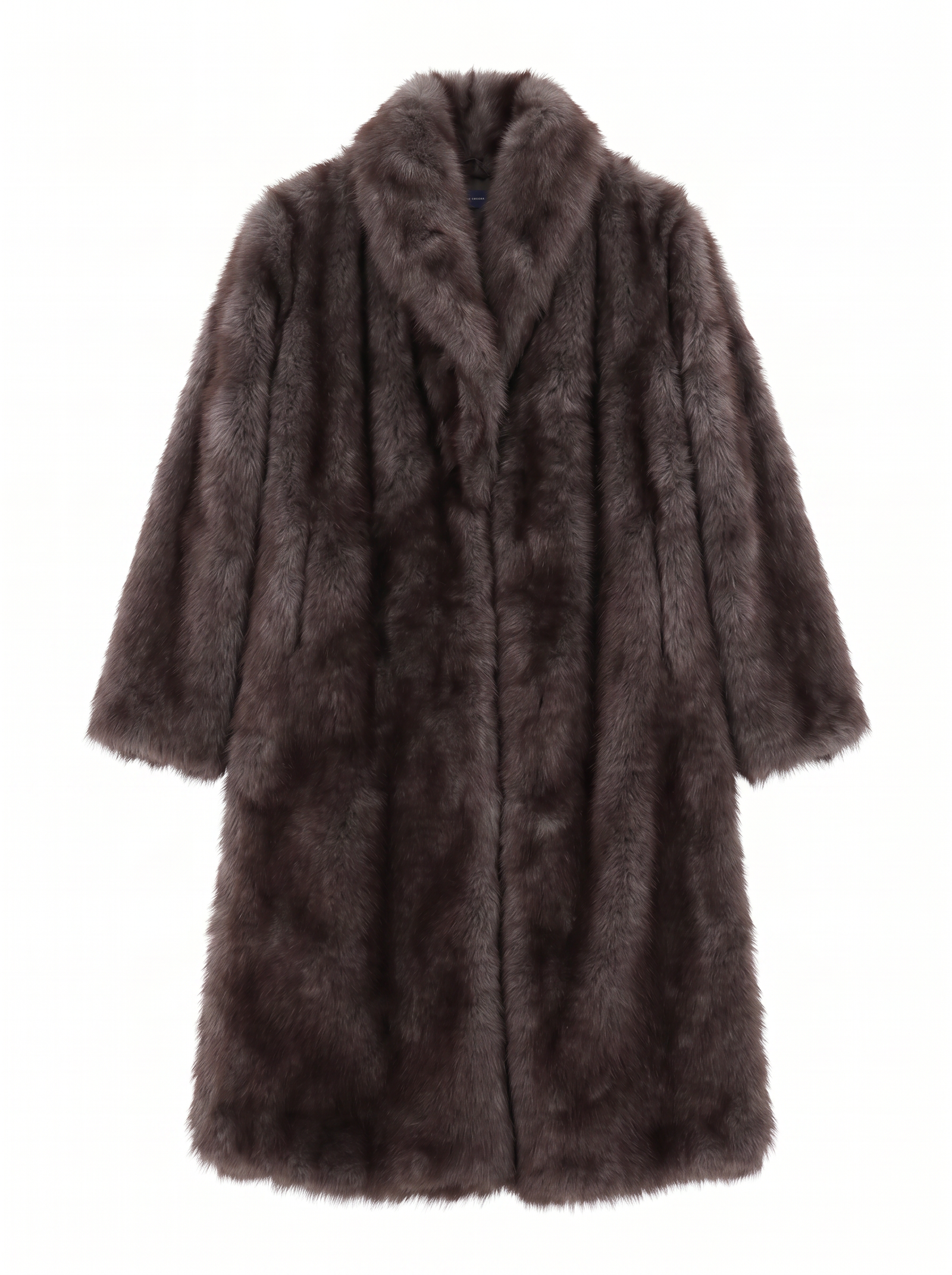 Faux Mink Fur Long Jacket (Grey) - Image 4