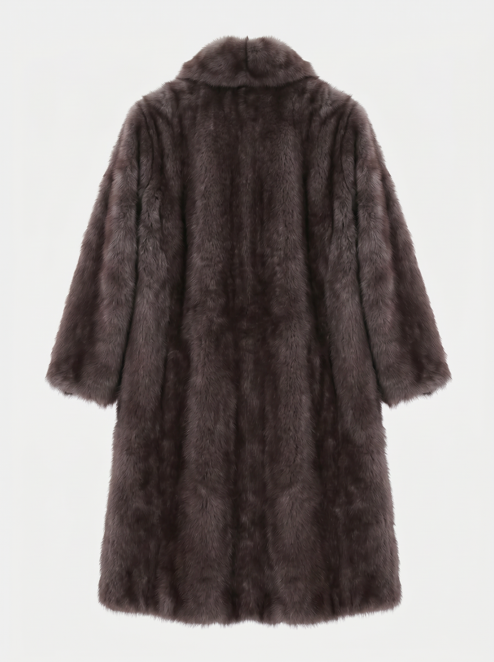 Faux Mink Fur Long Jacket (Grey) - Image 5