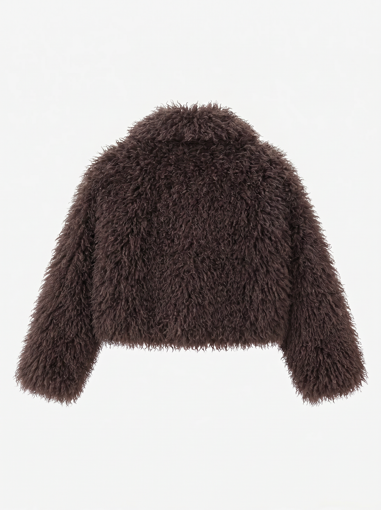 Faux Mink Fur Lapel Collar Jacket (Short) - Image 3