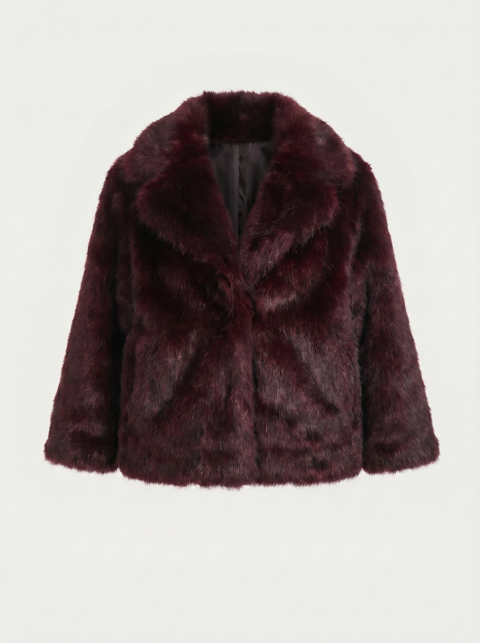 Red Faux Mink Fur Short Jacket - Image 4
